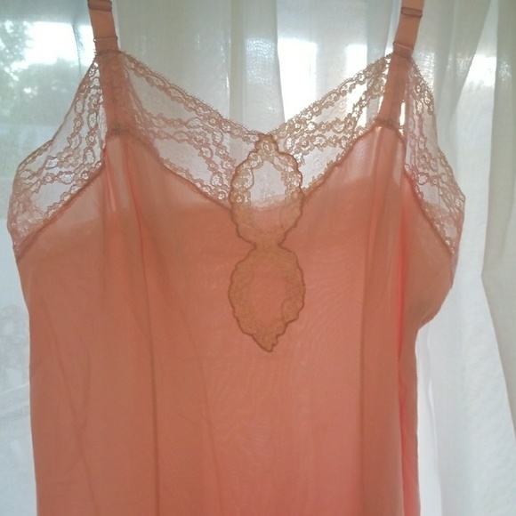 Vintage Silky Slip with Lace - Picture 4 of 8